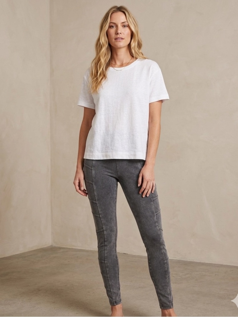 Sundance Evolution Leggings Gray Acid Wash Mid Rise NWOT Size XS